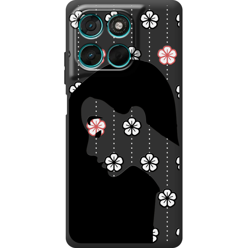 Чорний чохол BoxFace Moto G77 Flower Hair