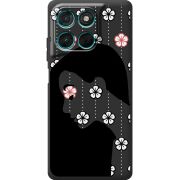 Чорний чохол BoxFace Moto G77 Flower Hair