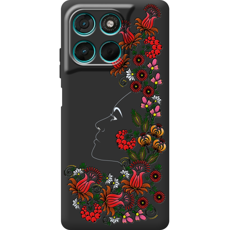Чорний чохол BoxFace Moto G77 3D Ukrainian Muse