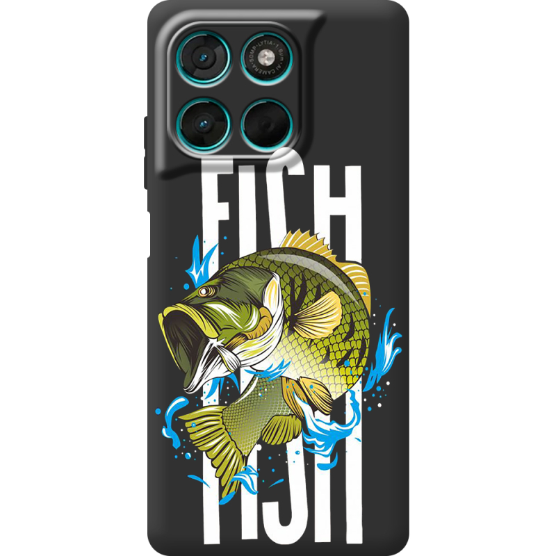 Чорний чохол BoxFace Moto G77 Fish