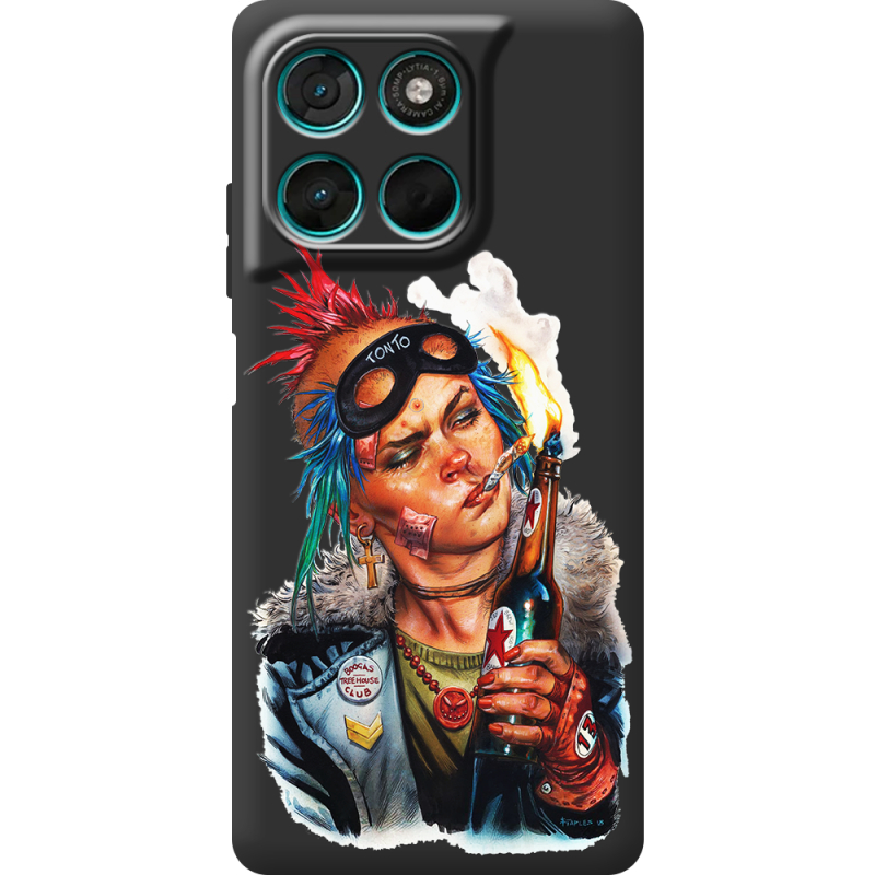 Чорний чохол BoxFace Moto G77 Tanker Girl