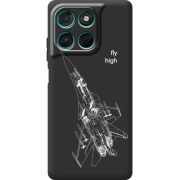 Чорний чохол BoxFace Moto G77 Військовий літак