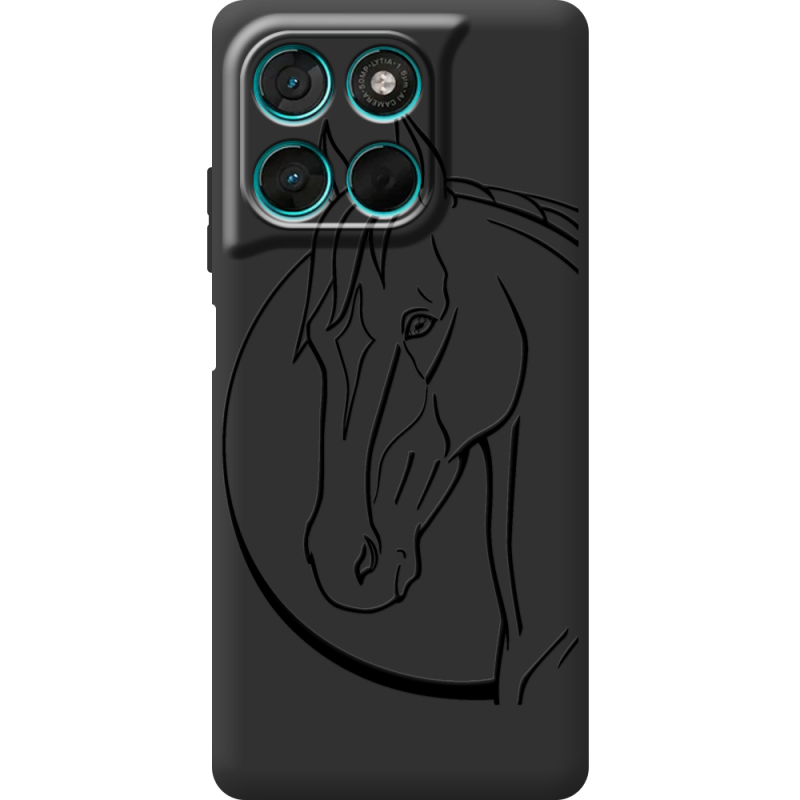 Чорний чохол BoxFace Moto G77 Horse