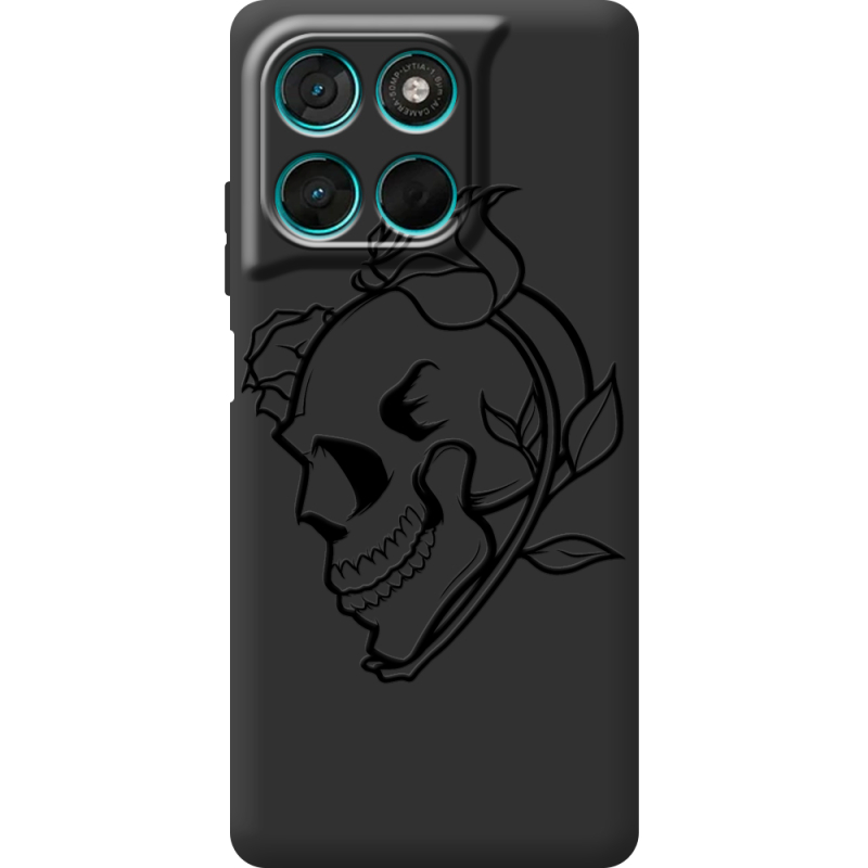 Чорний чохол BoxFace Moto G77 Skull and Roses