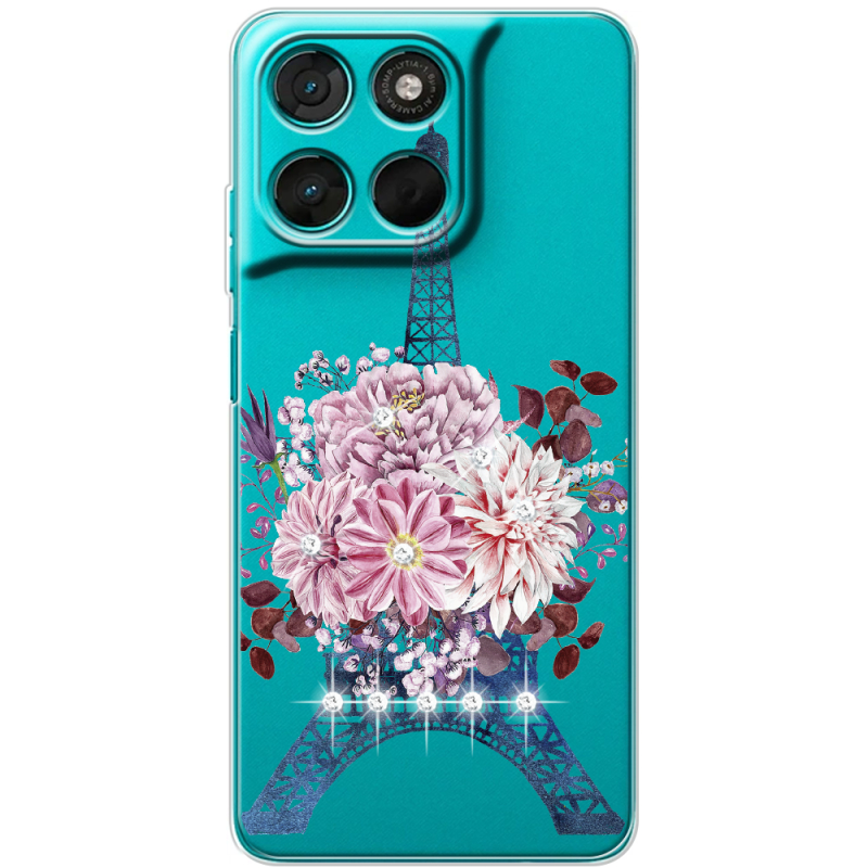 Чохол зі стразами Moto G77 Eiffel Tower