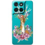 Чохол зі стразами Moto G77 Deer with flowers