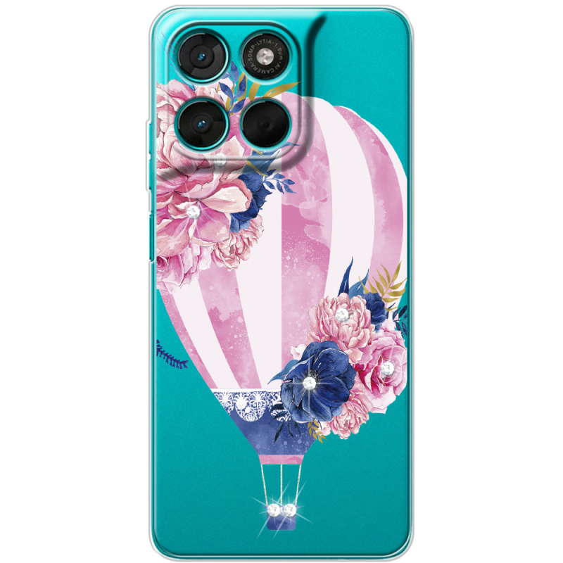 Чохол зі стразами Moto G77 Pink Air Baloon