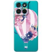 Чохол зі стразами Moto G77 Pink Air Baloon