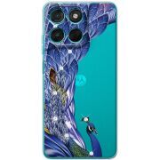 Чохол зі стразами Moto G77 Peafowl