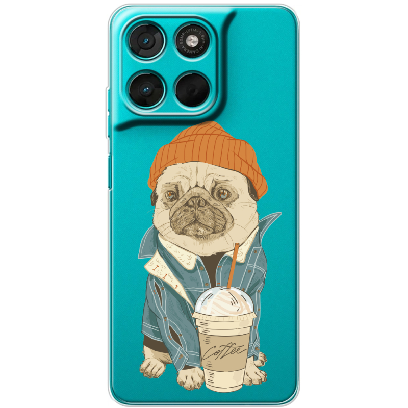 Прозорий чохол BoxFace Moto G77 Dog Coffeeman