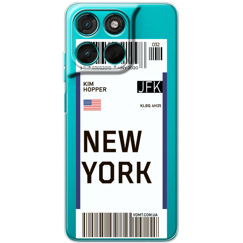 Прозорий чохол BoxFace Moto G77 Ticket New York