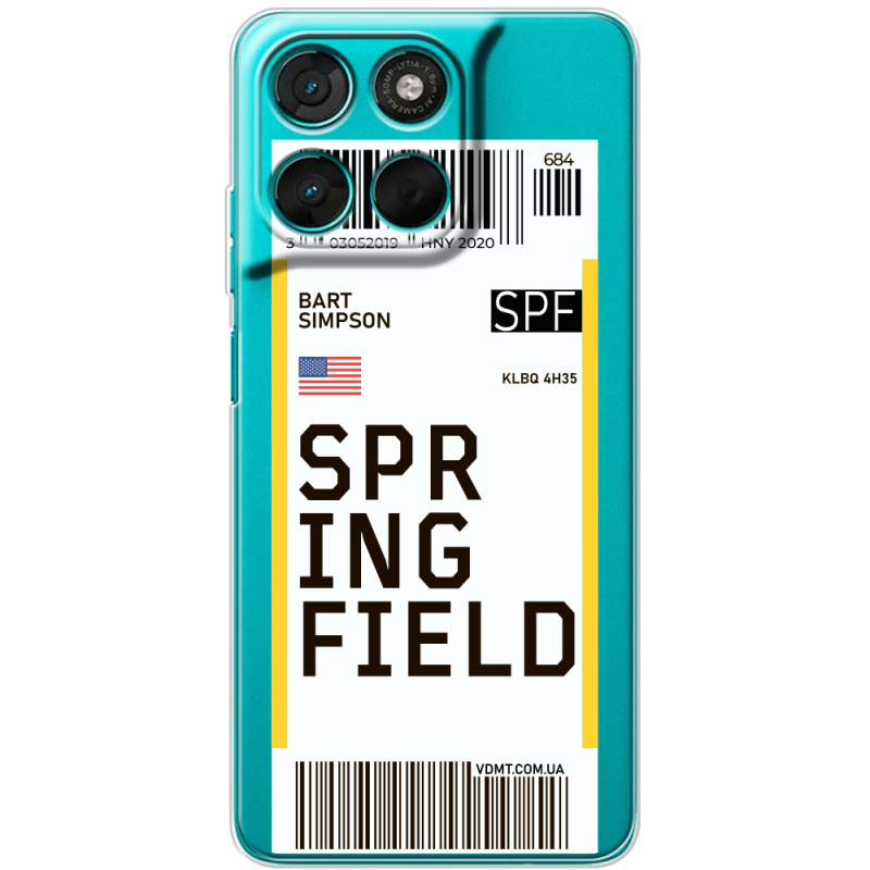Прозорий чохол BoxFace Moto G77 Ticket Springfield