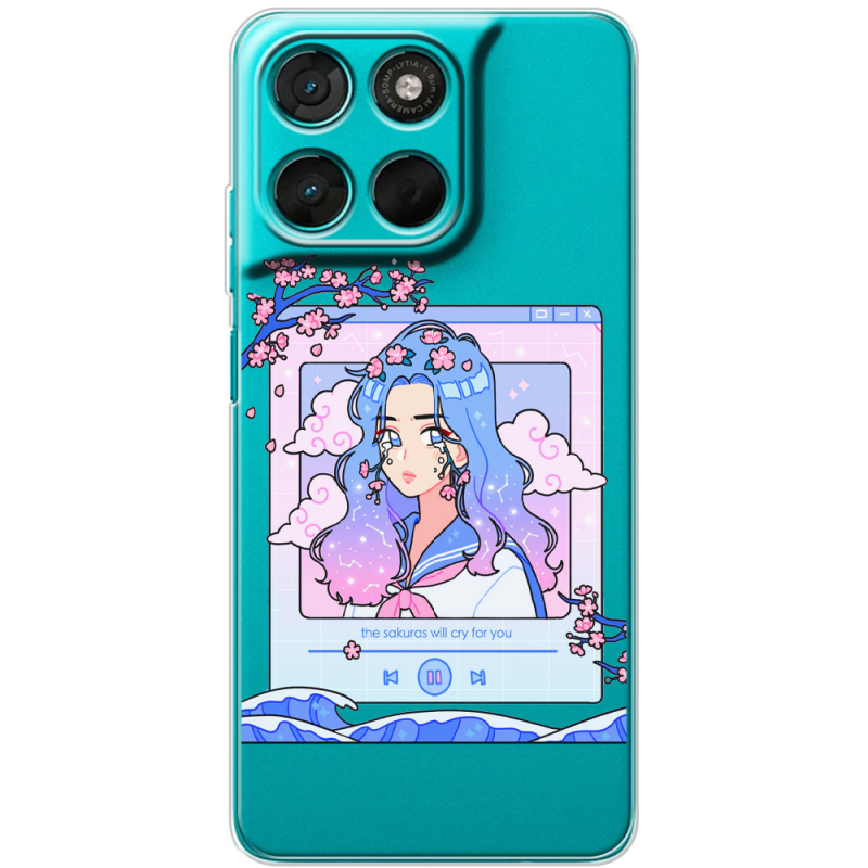 Прозорий чохол BoxFace Moto G77 The Sakuras Will Cry For You