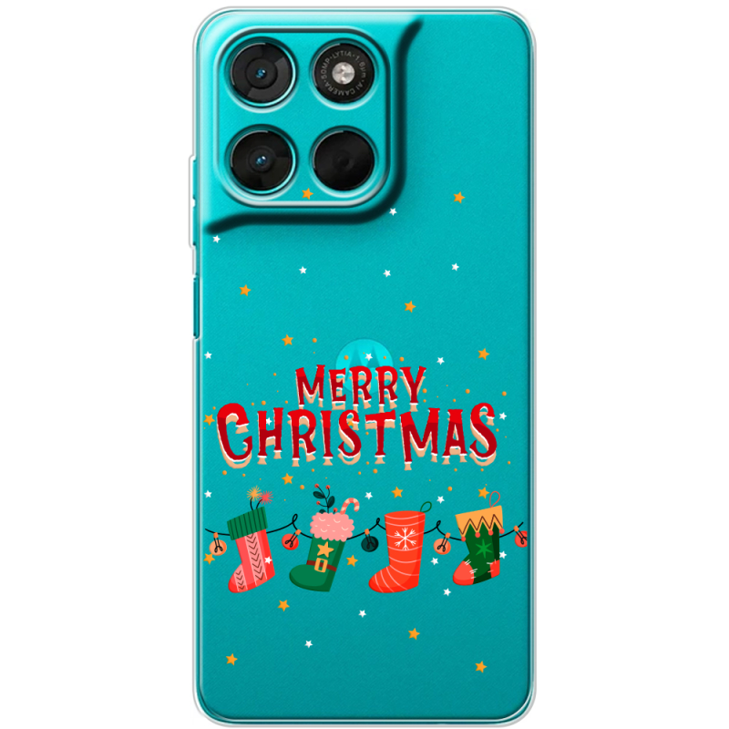 Прозорий чохол BoxFace Moto G77 Merry Christmas