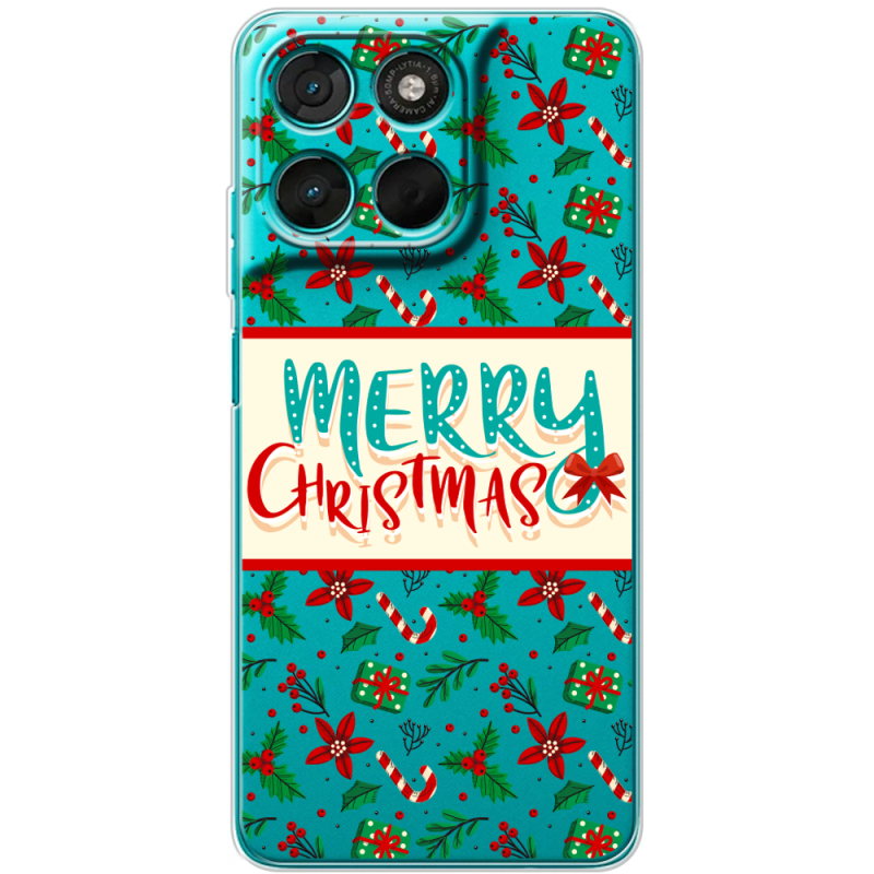 Прозорий чохол BoxFace Moto G77 Vintage Christmas Pattern