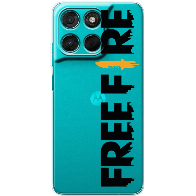 Прозорий чохол BoxFace Moto G77 Free Fire Black Logo