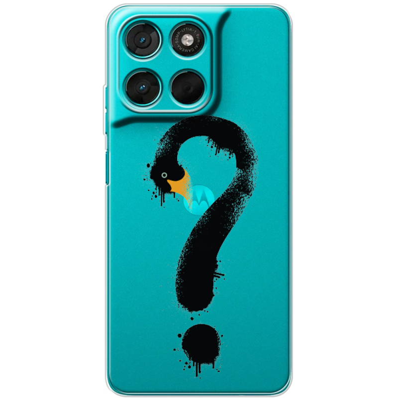 Прозорий чохол BoxFace Moto G77 Swan question