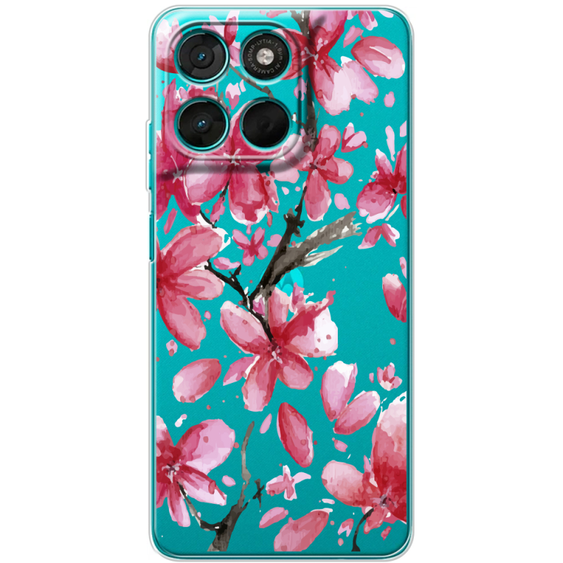 Прозорий чохол BoxFace Moto G77 Pink Magnolia