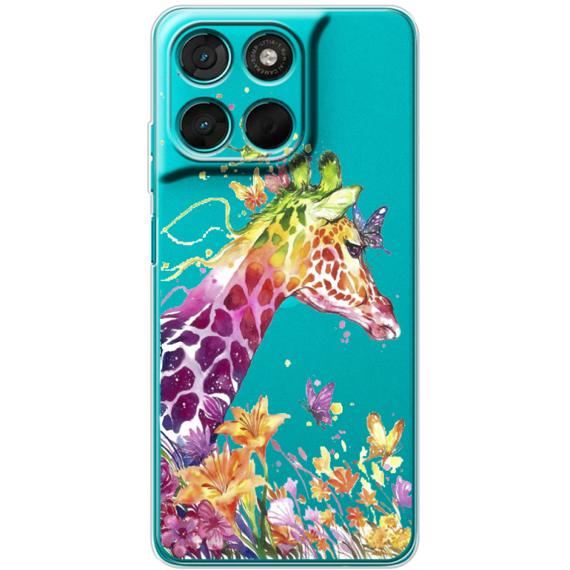 Прозорий чохол BoxFace Moto G77 Colorful Giraffe