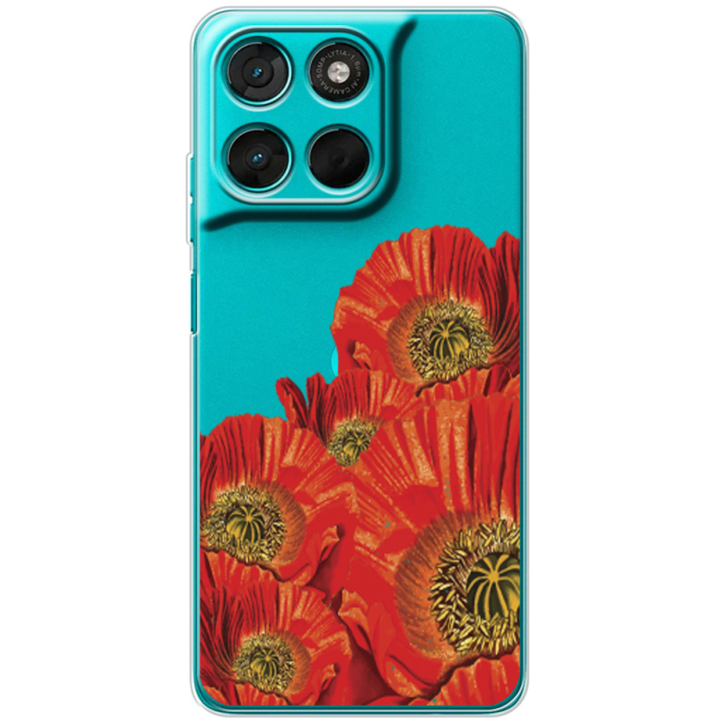Прозорий чохол BoxFace Moto G77 Red Poppies