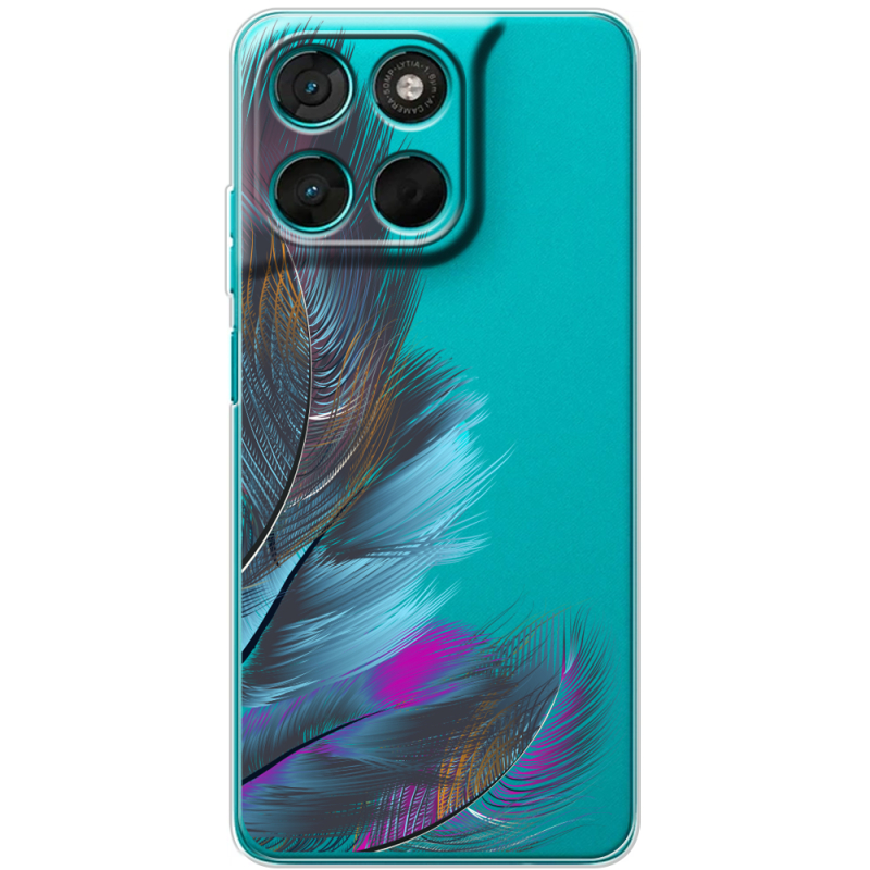 Прозорий чохол BoxFace Moto G77 Feathers