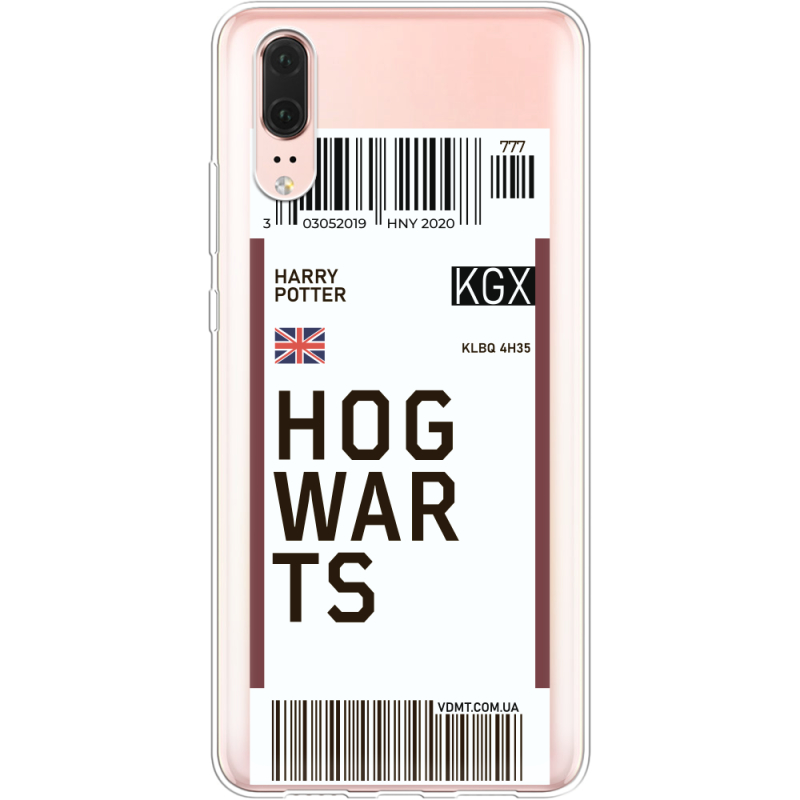 Прозрачный чехол Uprint Huawei P20 Ticket Hogwarts