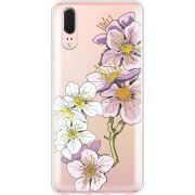 Прозрачный чехол Uprint Huawei P20 Cherry Blossom