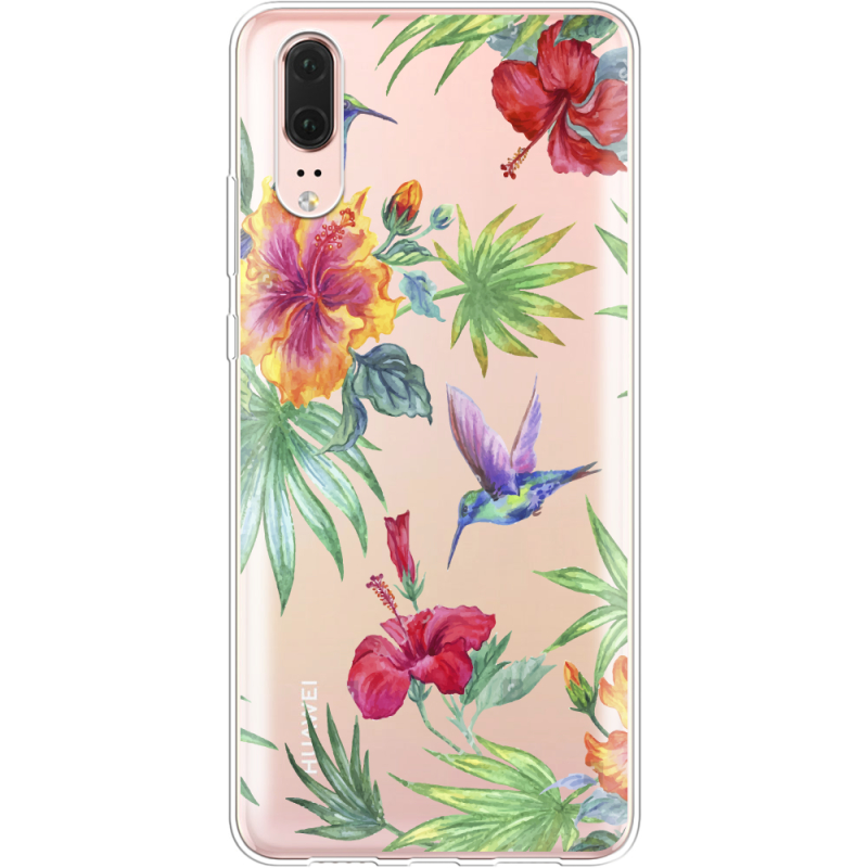 Прозрачный чехол Uprint Huawei P20 Tropical