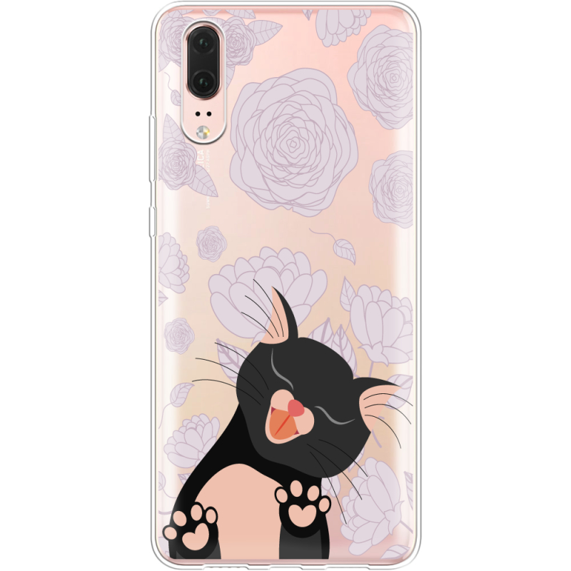 Прозрачный чехол Uprint Huawei P20 Meow