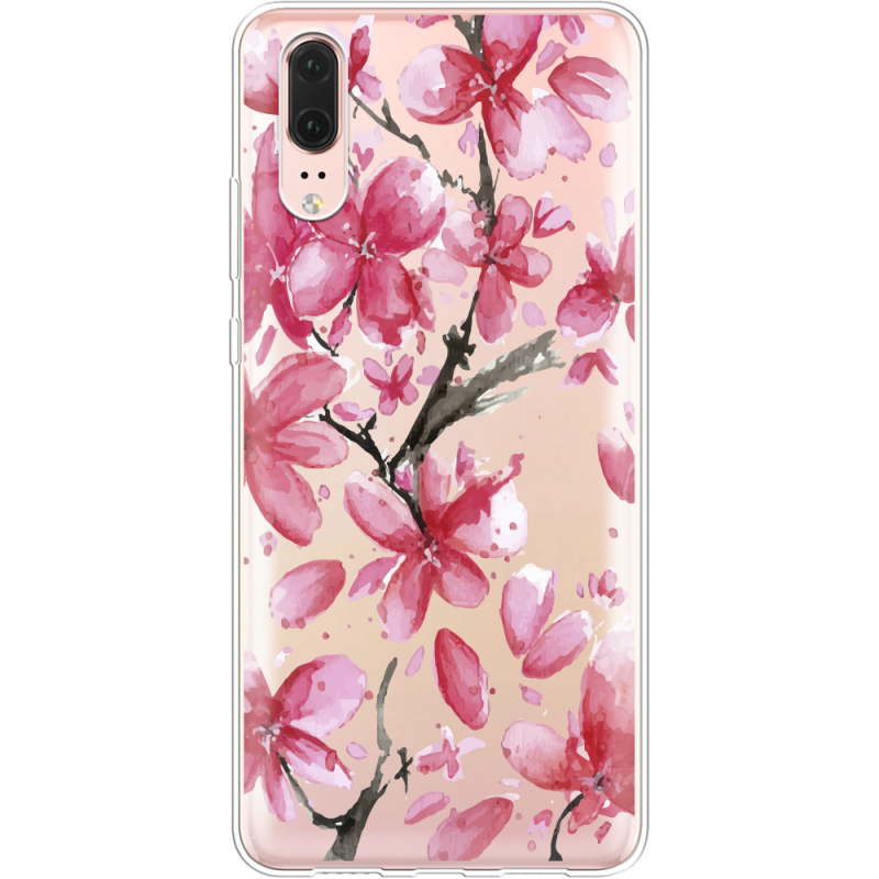 Прозрачный чехол Uprint Huawei P20 Pink Magnolia