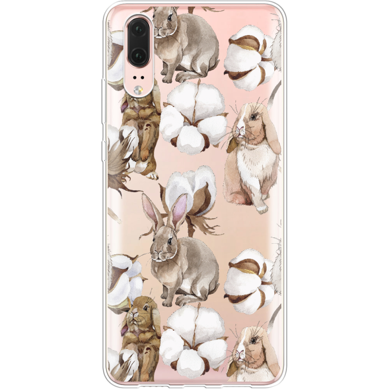 Прозрачный чехол Uprint Huawei P20 Cotton and Rabbits