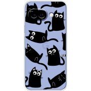 Прозорий чохол BoxFace Google Pixel 10A с 3D-глазками Black Kitty