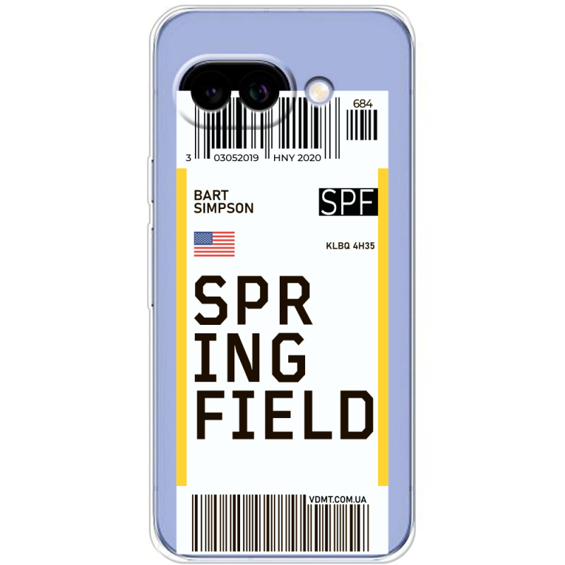 Прозорий чохол BoxFace Google Pixel 10A Ticket Springfield