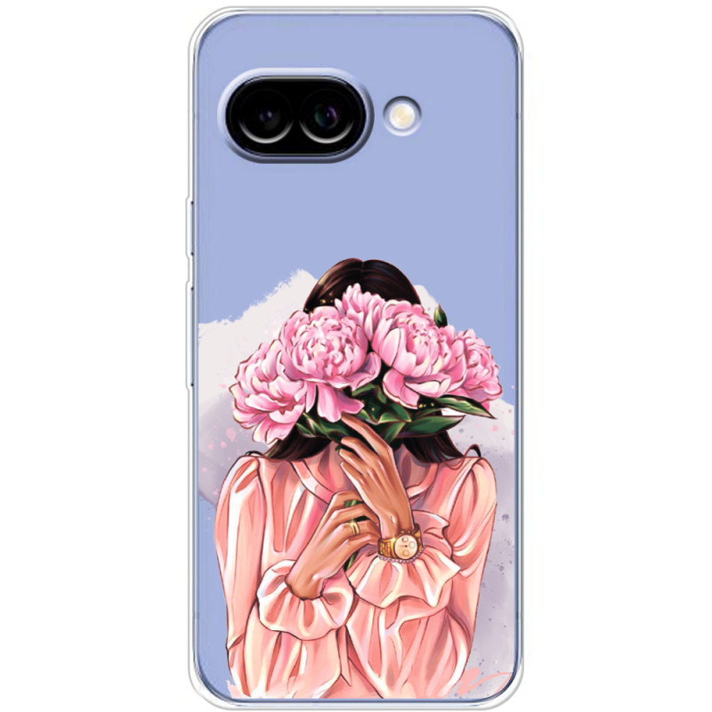 Прозорий чохол BoxFace Google Pixel 10A Девушка с Пионами