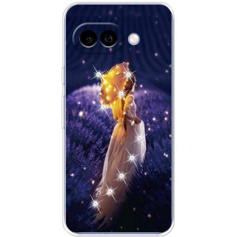 Чохол зі стразами Google Pixel 10A Girl with Umbrella