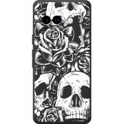 Чорний чохол BoxFace Google Pixel 10A Skull and Roses