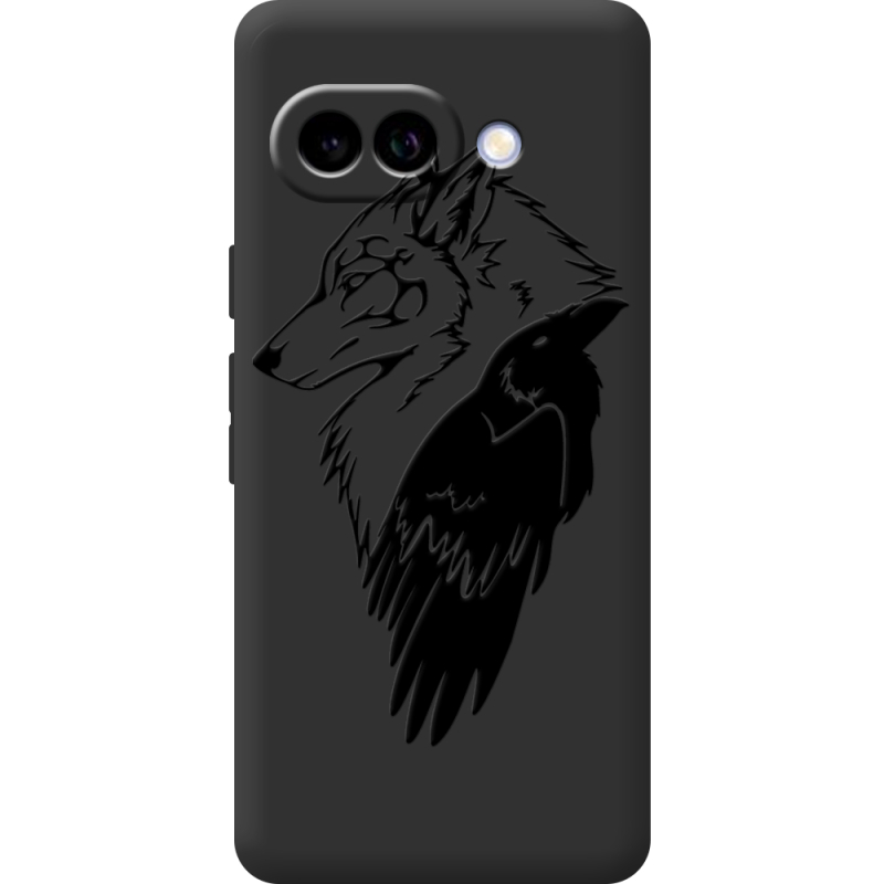 Чорний чохол BoxFace Google Pixel 10A Wolf and Raven