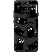 Прозорий чохол BoxFace Nothing Phone (4a) с 3D-глазками Black Kitty