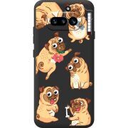 Прозорий чохол BoxFace Nothing Phone (4a) с 3D-глазками Pug