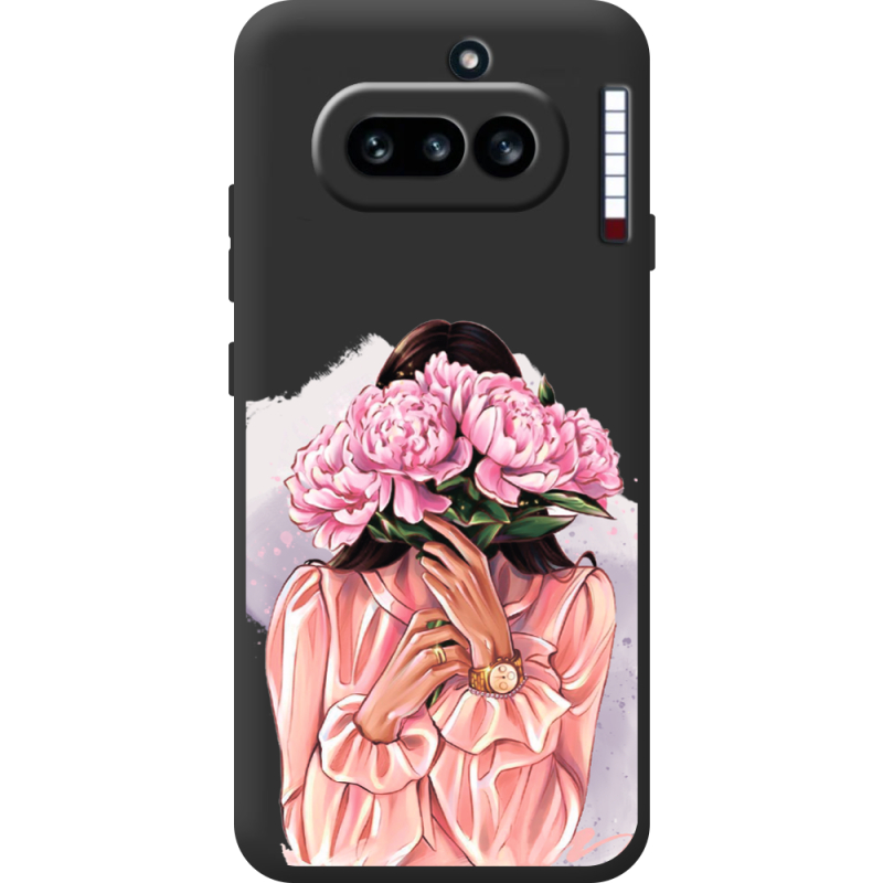 Прозорий чохол BoxFace Nothing Phone (4a) Девушка с Пионами