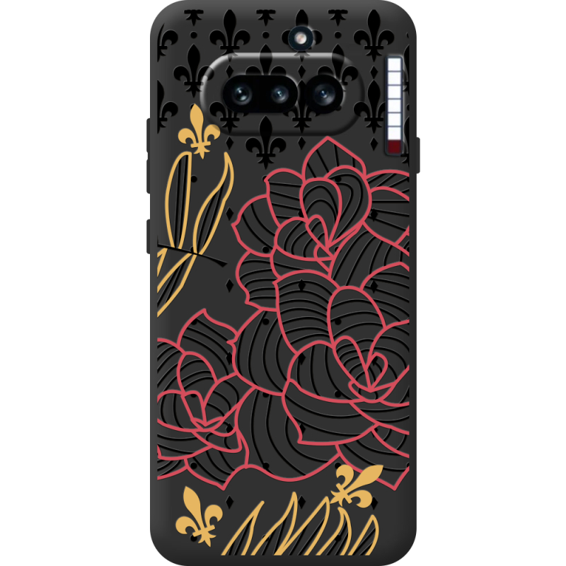 Чорний чохол BoxFace Nothing Phone (4a) FranceFlowers