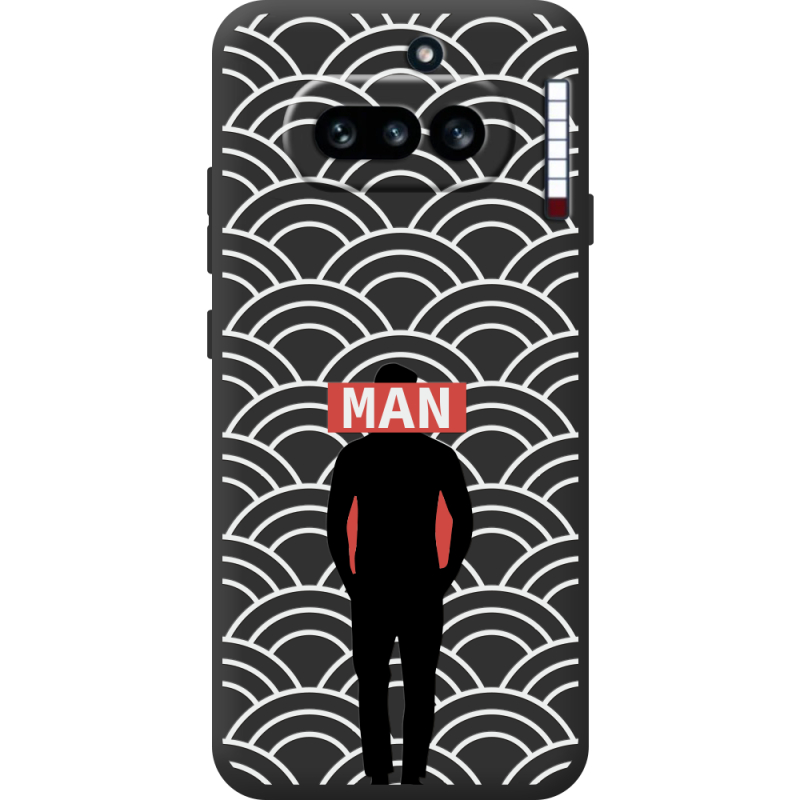 Чорний чохол BoxFace Nothing Phone (4a) Man Pattern
