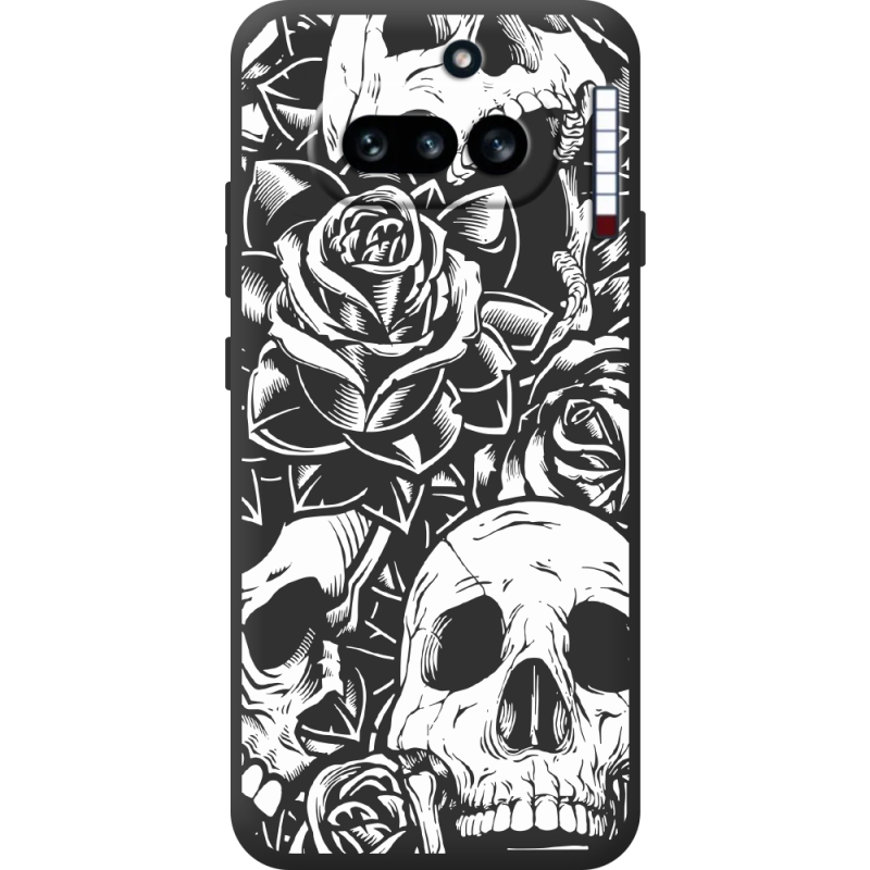 Чорний чохол BoxFace Nothing Phone (4a) Skull and Roses