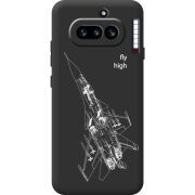 Чорний чохол BoxFace Nothing Phone (4a) Військовий літак