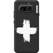 Чорний чохол BoxFace Nothing Phone (4a) Білий хрест ЗСУ