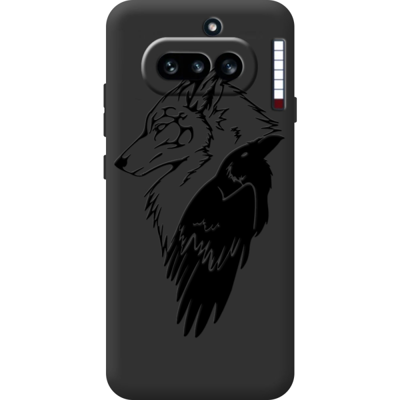 Чорний чохол BoxFace Nothing Phone (4a) Wolf and Raven
