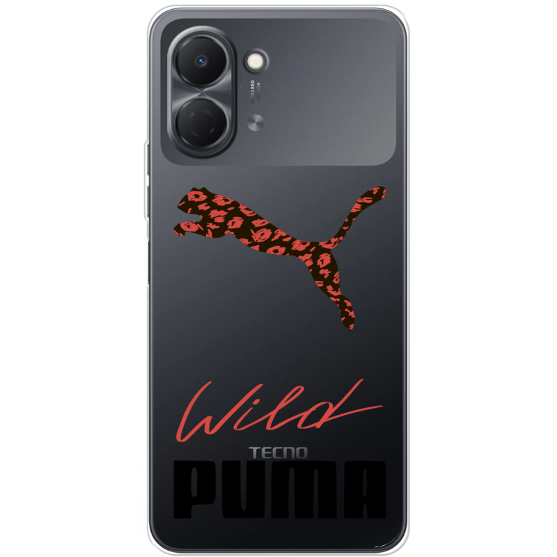 Прозорий чохол BoxFace Tecno Spark Go 3 Wild Cat