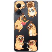Прозорий чохол BoxFace Tecno Spark Go 3 с 3D-глазками Pug