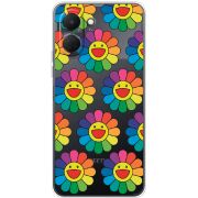 Прозорий чохол BoxFace Tecno Spark Go 3 Hippie Flowers
