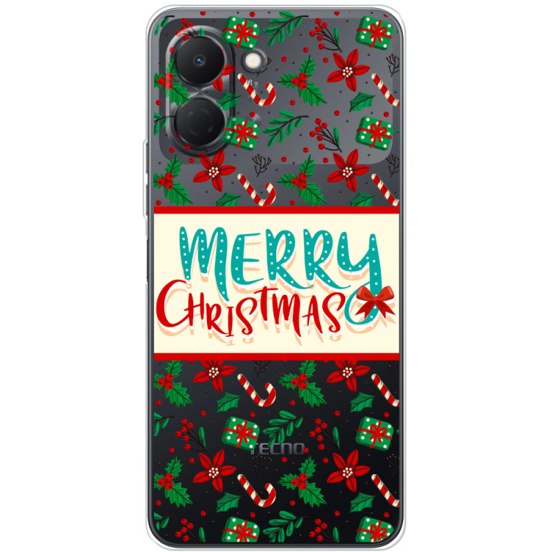 Прозорий чохол BoxFace Tecno Spark Go 3 Vintage Christmas Pattern
